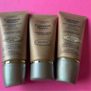 3  NEW L'Oréal Cashmere Perfect Soft PowderCreme foundation-410 BUFF BEIGE